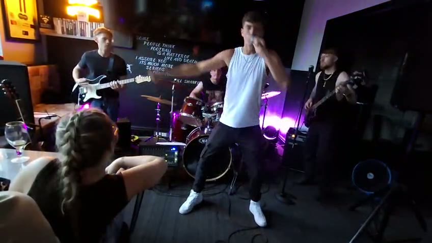 Rogue performing Low Life live at The Sports Box, Swinton